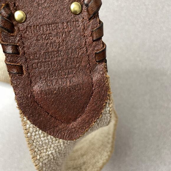 Another Line Elastic Belt S/M Brass Buckle Leaves Boho Bohemian Waist Stretch - Picture 5 of 7